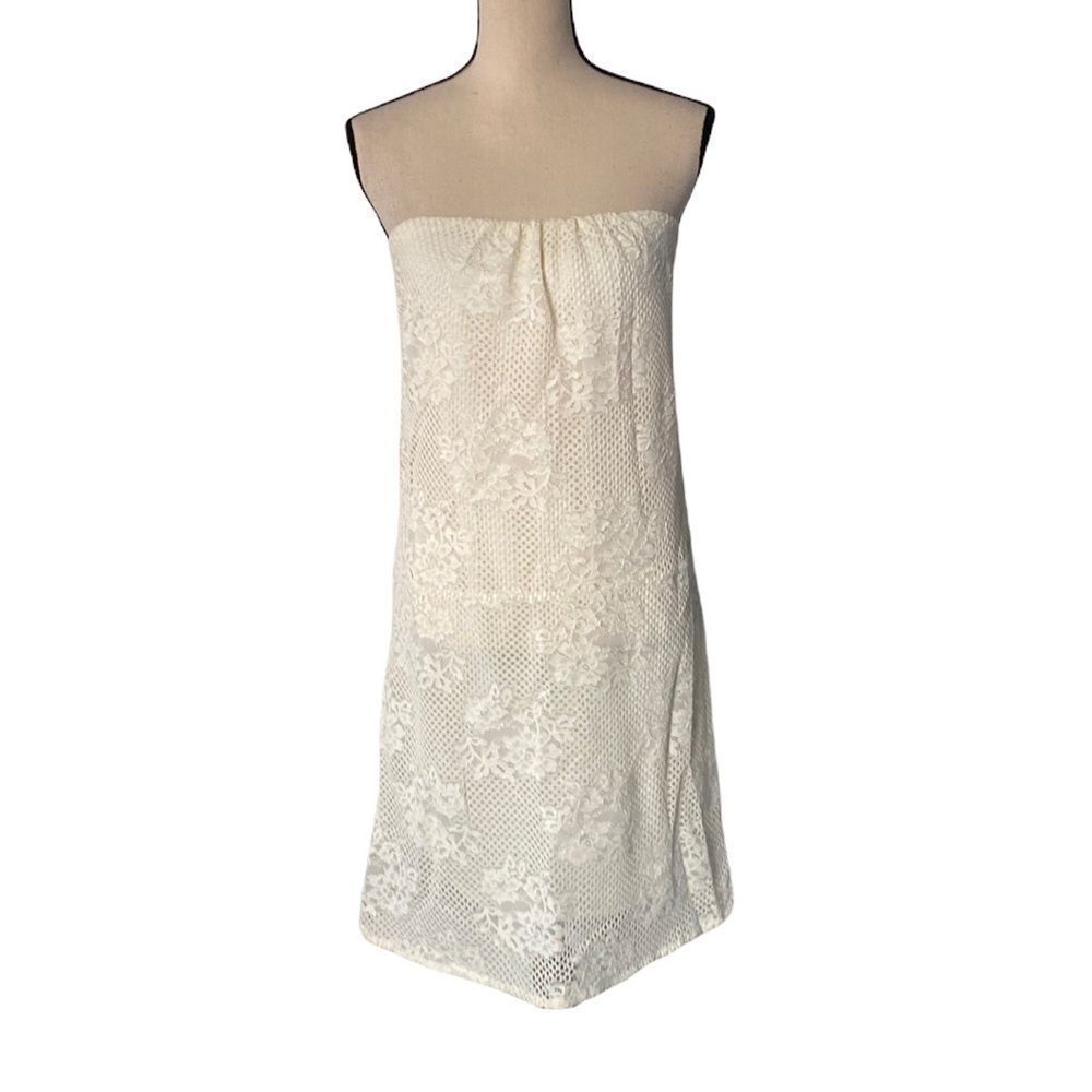 NWT Maje Ecru Cream Strapless Mini Lace Dress Size 3 (L)